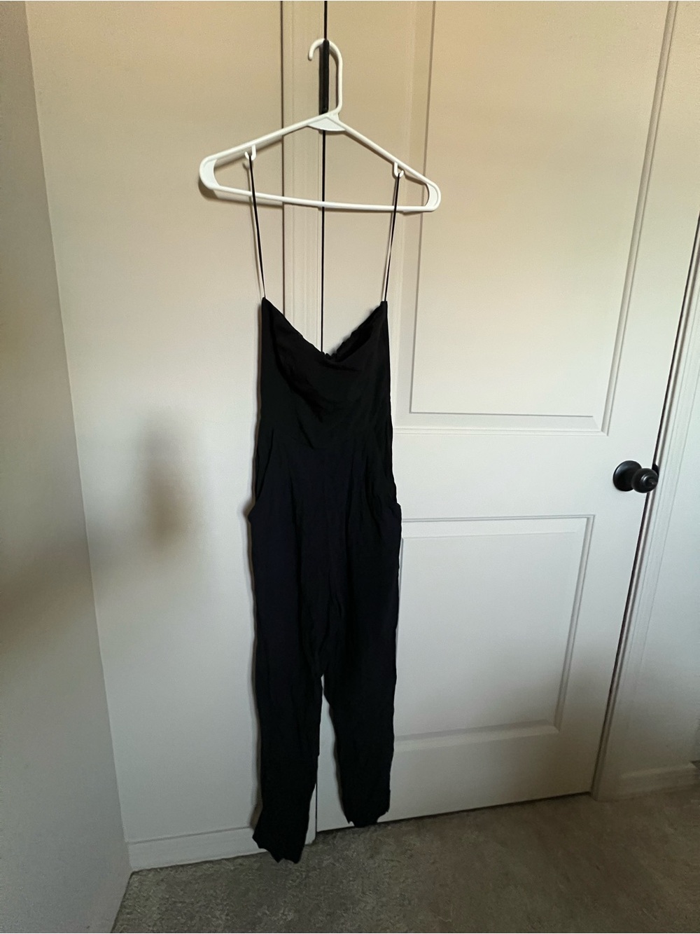 Reformation Black Sweetheart Strapless Jumpsuit